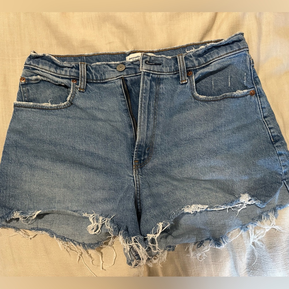 Abercrombie & Fitch Distressed Blue Jean Shorts